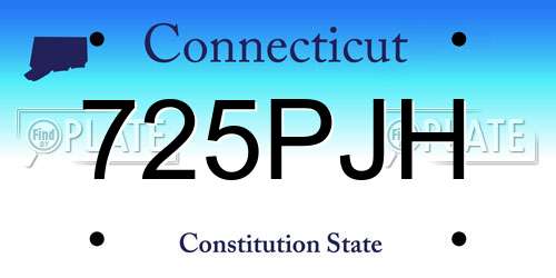 725PJH Connecticut License Plate