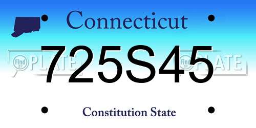 725S45 Connecticut License Plate
