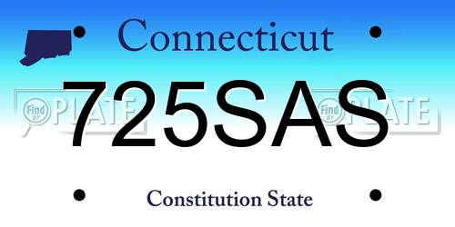 725SAS Connecticut License Plate