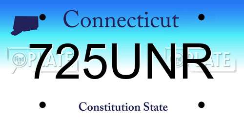 725UNR Connecticut License Plate