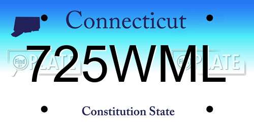 725WML Connecticut License Plate