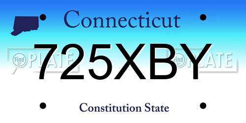 725XBY Connecticut License Plate