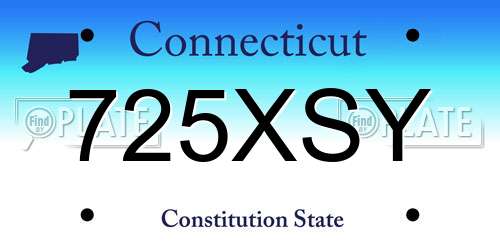 725XSY Connecticut License Plate