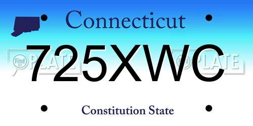 725XWC Connecticut License Plate