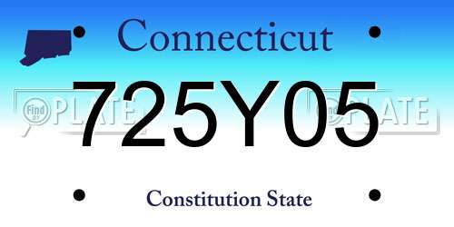 725Y05 Connecticut License Plate