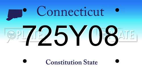 725Y08 Connecticut License Plate