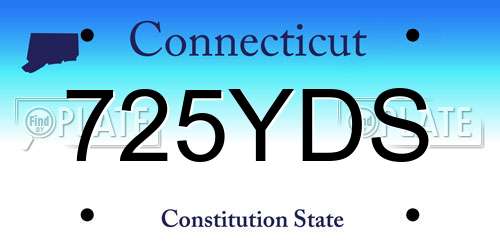 725YDS Connecticut License Plate