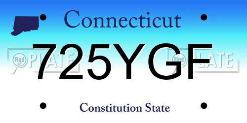 725YGF Connecticut License Plate