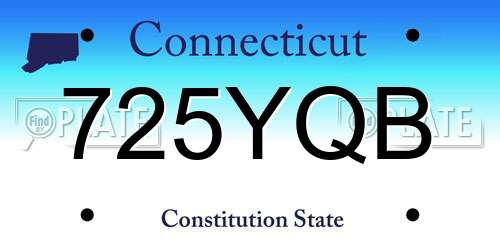 725YQB Connecticut License Plate