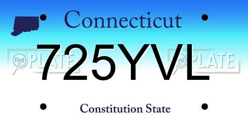 725YVL Connecticut License Plate