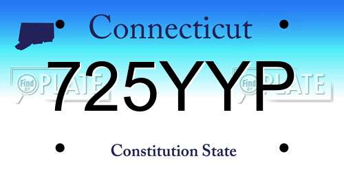 725YYP Connecticut License Plate