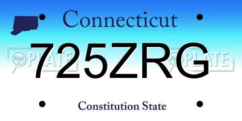725ZRG Connecticut License Plate