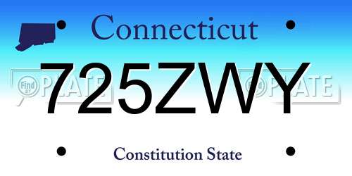 725ZWY Connecticut License Plate