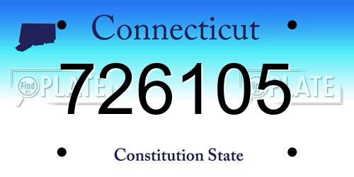 726105 Connecticut License Plate
