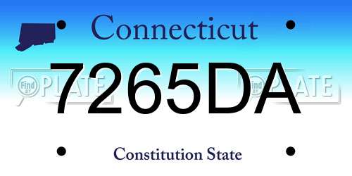 7265DA Connecticut License Plate