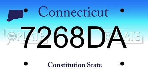 7268DA Connecticut License Plate