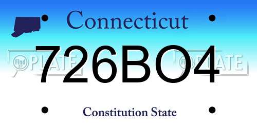 726BO4 Connecticut License Plate