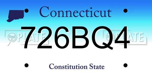 726BQ4 Connecticut License Plate