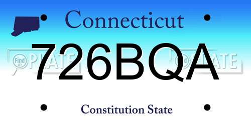 726BQA Connecticut License Plate