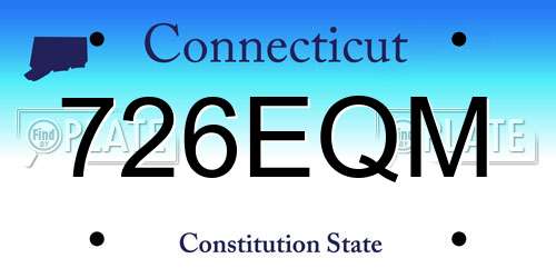 726EQM Connecticut License Plate