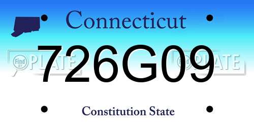 726G09 Connecticut License Plate