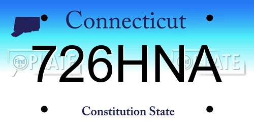 726HNA Connecticut License Plate