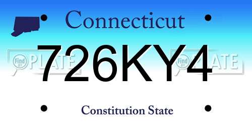 726KY4 Connecticut License Plate