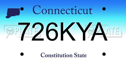 726KYA Connecticut License Plate