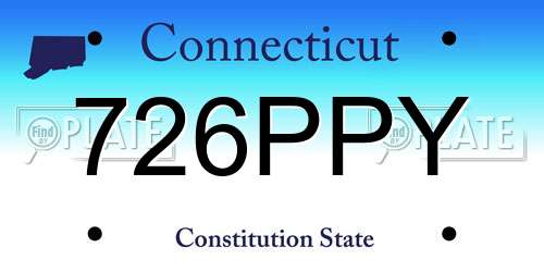 726PPY Connecticut License Plate