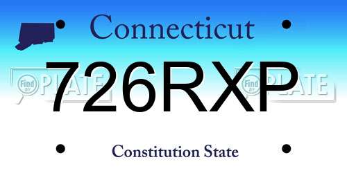 726RXP Connecticut License Plate