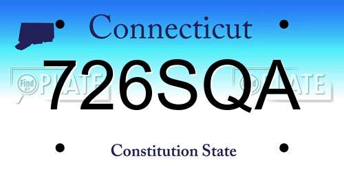 726SQA Connecticut License Plate