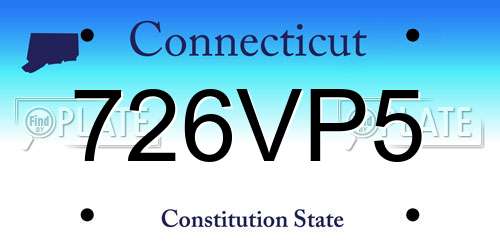 726VP5 Connecticut License Plate