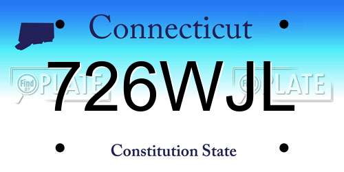 726WJL Connecticut License Plate