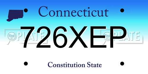 726XEP Connecticut License Plate