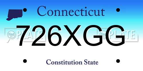 726XGG Connecticut License Plate