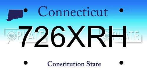 726XRH Connecticut License Plate