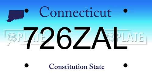726ZAL Connecticut License Plate