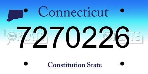 7270226 Connecticut License Plate