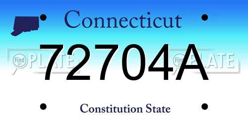 72704A Connecticut License Plate