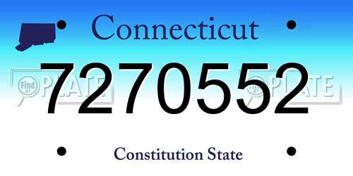 7270552 Connecticut License Plate