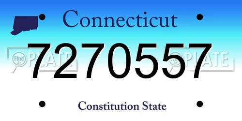 7270557 Connecticut License Plate