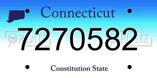 7270582 Connecticut License Plate