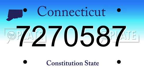 7270587 Connecticut License Plate
