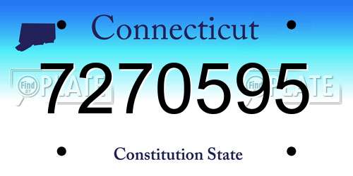 7270595 Connecticut License Plate