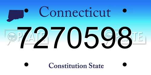 7270598 Connecticut License Plate