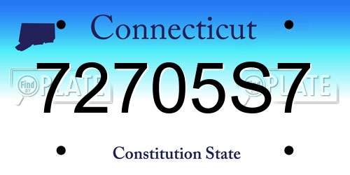 72705S7 Connecticut License Plate