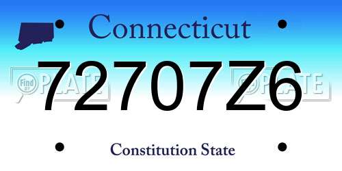 72707Z6 Connecticut License Plate