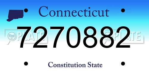 7270882 Connecticut License Plate
