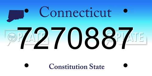 7270887 Connecticut License Plate