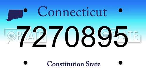 7270895 Connecticut License Plate
